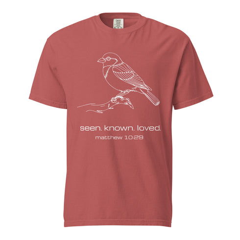 Seen Known Loved Sparrow Christian Bible Verse T-Shirt